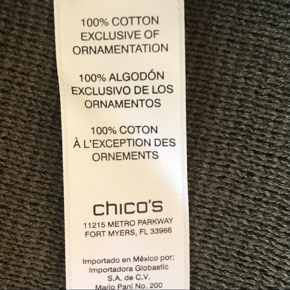 CHICO’S MILITARY STYLE EMBELLISHED CARDIGAN SIZE PETITE LARGE - Picture 6 of 8